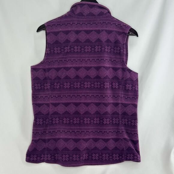 Woolrich Fleece Vest Womens Large Purple Southwestern Pockets Heritage Cabincore - Picture 2 of 6